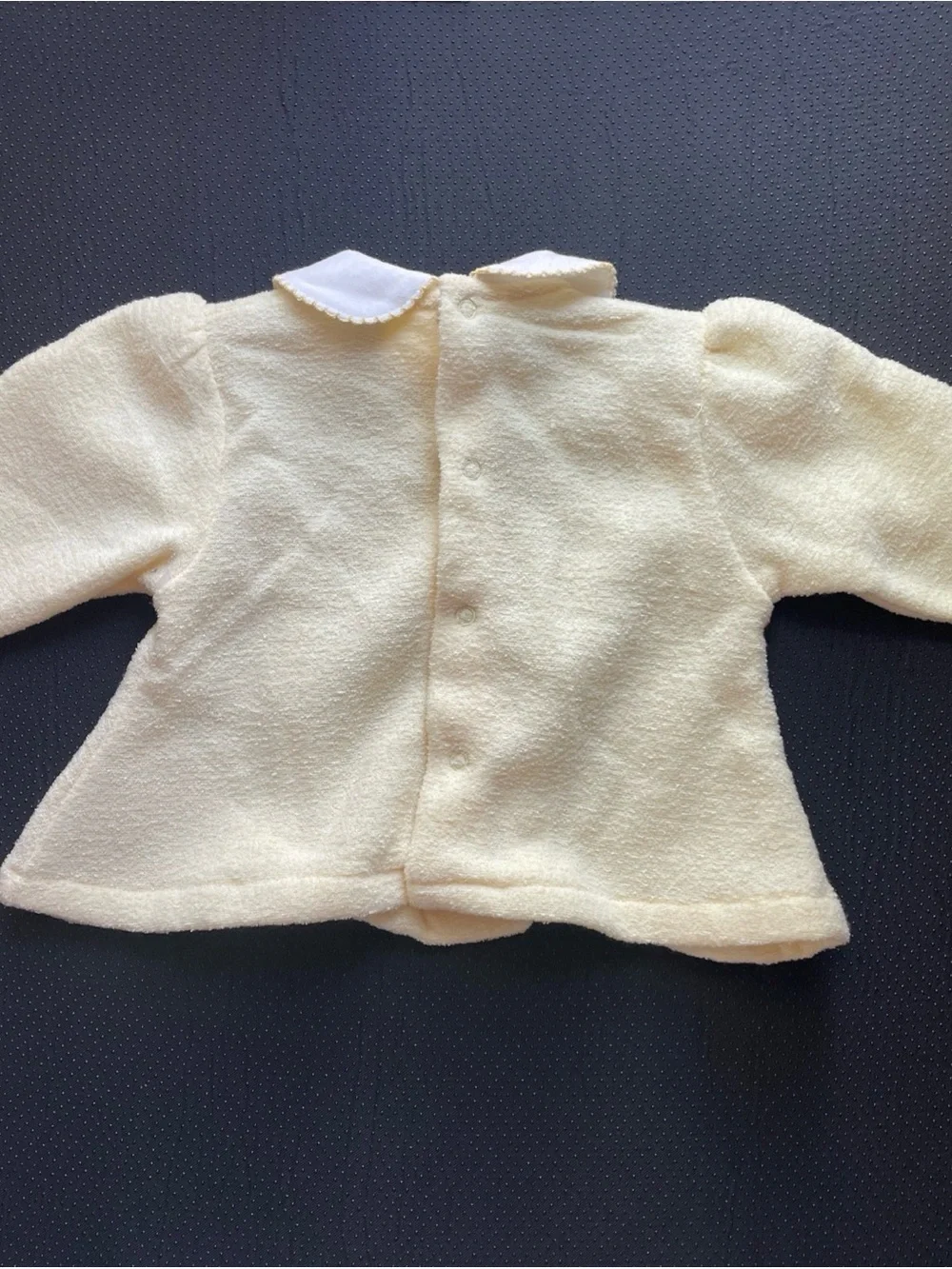 Laura Ashley Yellow and White Heart Appliqué Footie and tutifruiti sweater vtg